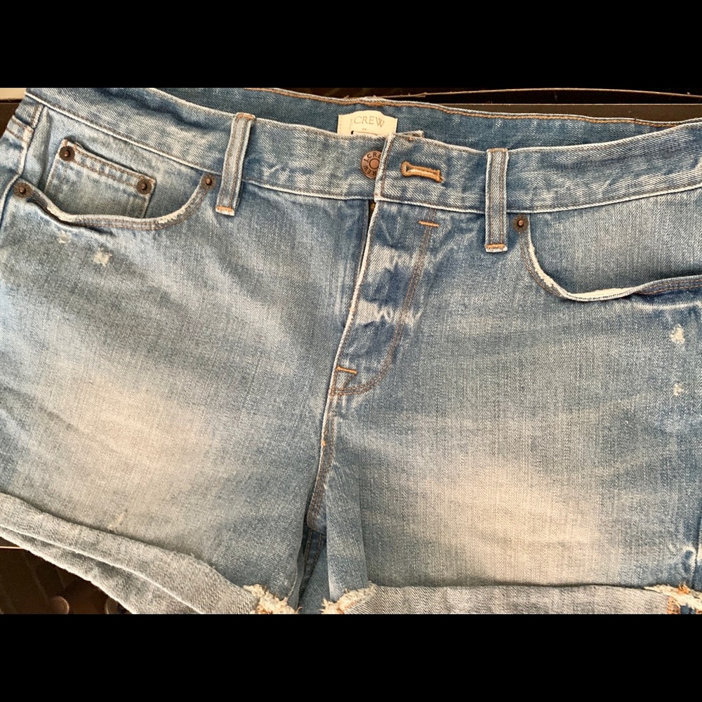 Rolled jean shorts